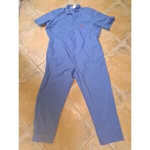 Dickies Coveralls Blue 50R Button Up Full Zip Cotton Blend